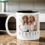 Caneca De Café Em Dois Tons Foto BFF de Melhores Amigos Modernos e Minimalista<br><div class="desc">Design é composto por tipografia divertida e divertida com fontes sans serif e serif. Adicionar uma foto personalizada.</div>