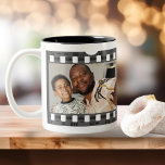Caneca De Café Em Dois Tons Foto Collage Film Strip Personalizada DIY Personal<br><div class="desc">Foto: Collage Film Strip Personalizada DIY Mágulos personalizados de Ricaso ...  ideais para manter as ideias de presentes ...  adicione suas próprias duas fotografias</div>