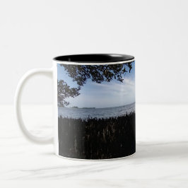 Caneca De Café Em Dois Tons Foto da Praia Natural Relaxante da Costa do Golfo 