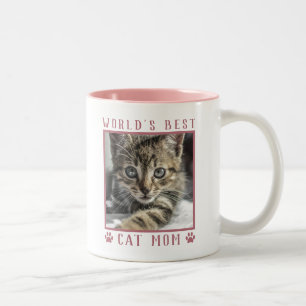 Caneca De Café Em Dois Tons Foto de animal de estimação com impressões de pata