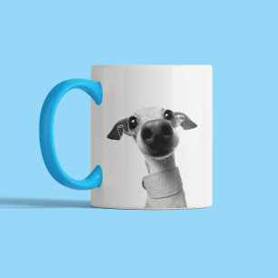 Caneca De Café Em Dois Tons Foto de animal de estimação personalizada moderna 