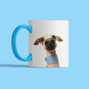 Caneca De Café Em Dois Tons Foto de animal de estimação personalizada moderna