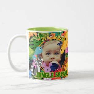 Caneca De Café Em Dois Tons Foto de bebê personalizada fofinha para animais d