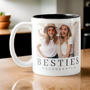 Caneca De Café Em Dois Tons Foto de BFF - Melhores Amigos do Chic Moderno Mini