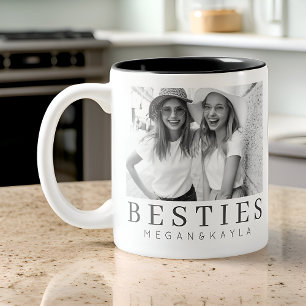 Caneca De Café Em Dois Tons Foto de BFF - Melhores Amigos do Chic Moderno Mini