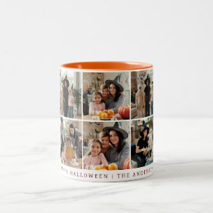Caneca De Café Em Dois Tons Foto de Halloween 6 Moderno Minimalista Spooky Fel