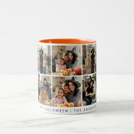Caneca De Café Em Dois Tons Foto de Halloween 6 Moderno Minimalista Spooky Fel