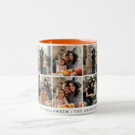 Caneca De Café Em Dois Tons Foto de Halloween 6 Moderno Minimalista Spooky Fel