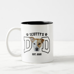 Caneca De Café Em Dois Tons Foto de rosto de animal de estimação personalizada