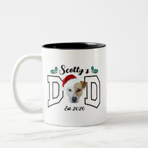 Caneca De Café Em Dois Tons Foto de rosto de animal de estimação personalizada