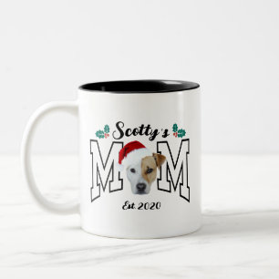 Caneca De Café Em Dois Tons Foto de rosto de animal de estimação personalizada