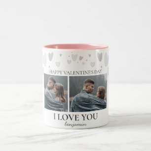 Caneca De Café Em Dois Tons Foto do casal de dia de os namorados Elegante Simp