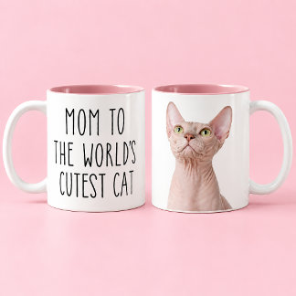 Caneca De Café Em Dois Tons Foto do Gato Mais Fofo do Mundo da Mamãe do Gato