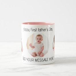 Caneca De Café Em Dois Tons Foto do Primeiro Dia do Pai