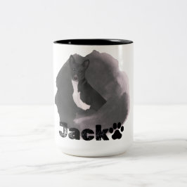 Caneca De Café Em Dois Tons Foto e nome da tipografia Legal simples e moderna 