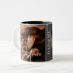 Caneca De Café Em Dois Tons Foto Elegante Simples e Clássica do Melhor Pai
