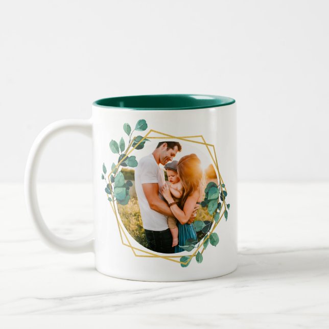 Caneca De Café Em Dois Tons Foto Floral Floral Dupla Coffee Mug (Esquerda)