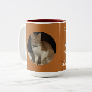 Caneca De Café Em Dois Tons Foto Gato Fofo Texto