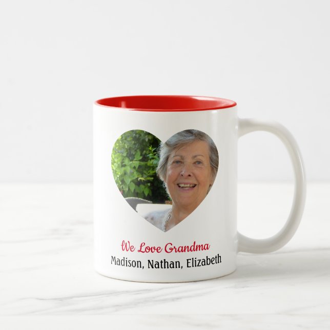 Caneca De Café Em Dois Tons Foto GrandCustom "We Love Grandma" (Direita)