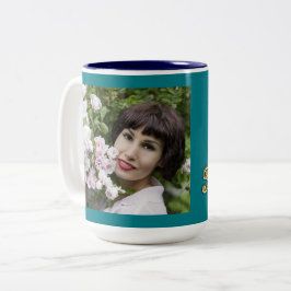 Caneca De Café Em Dois Tons Foto personalizada 50 e Dourada tipografia fabulos