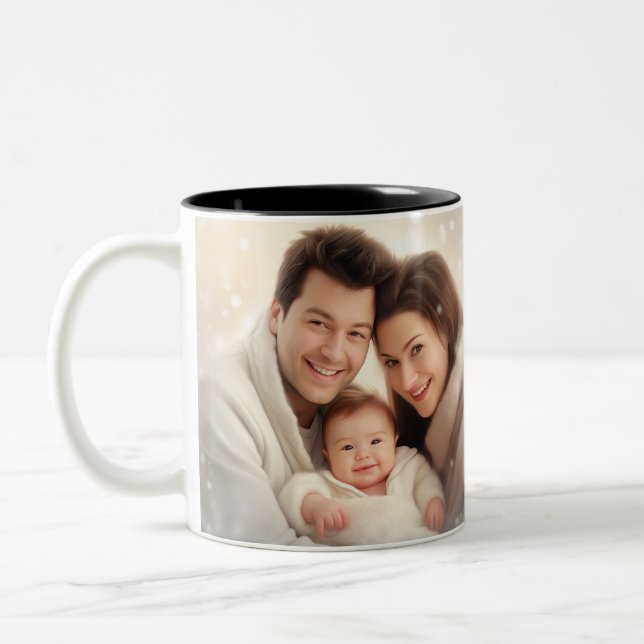 Caneca De Café Em Dois Tons Foto personalizada (Adicionar sua própria foto e/o (Esquerda)