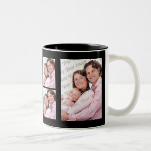 Caneca De Café Em Dois Tons Foto personalizada Black Mug