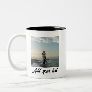 Caneca De Café Em Dois Tons foto personalizada Casamento