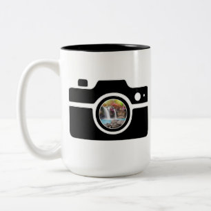 Caneca De Café Em Dois Tons Foto personalizada da câmera