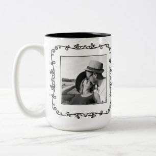 Caneca De Café Em Dois Tons Foto personalizada de casais preto e branco