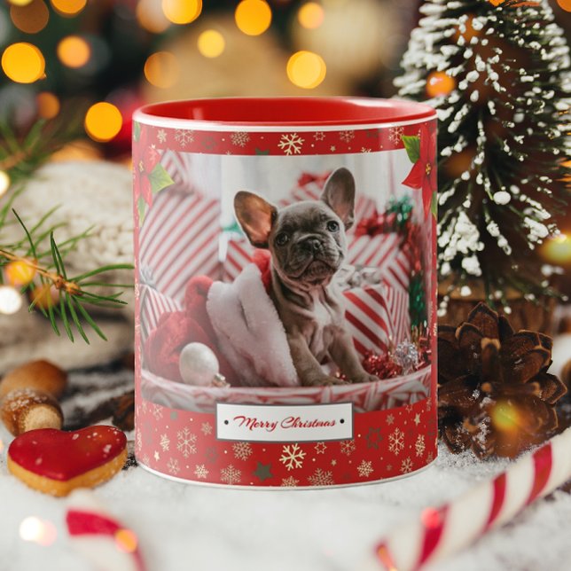 Caneca De Café Em Dois Tons Foto personalizada de feriados de Natal (Criador carregado)