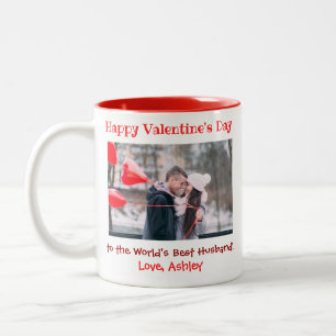 Caneca De Café Em Dois Tons Foto Personalizada do Melhor Marido do Dia de os n