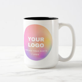 Caneca De Café Em Dois Tons Foto personalizada e Mugs de logotipo: personalize