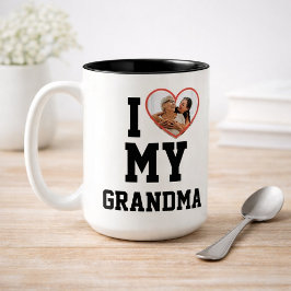 Caneca De Café Em Dois Tons Foto Personalizada Eu Amo Minha Vovó