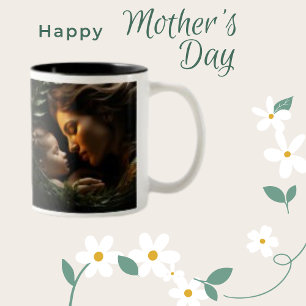 Caneca De Café Em Dois Tons Foto personalizada Mãe em uma Tipografia de Milhõe