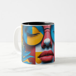 Caneca De Café Em Dois Tons Foto Personalizada Moderna Elegante Criar Você Mes