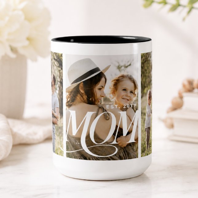 Caneca De Café Em Dois Tons Foto Personalizada para Mãe (Criador carregado)