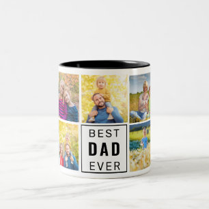 Caneca De Café Em Dois Tons Foto personalizada personalizada do melhor PAI nun