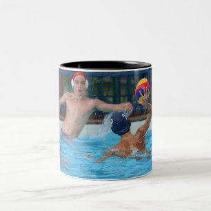 Caneca De Café Em Dois Tons Foto personalizada sobre o esporte no polo aquátic