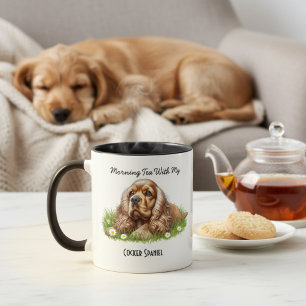 Caneca De Café Em Dois Tons Foto Pet Cocker Spaniel Personalizar
