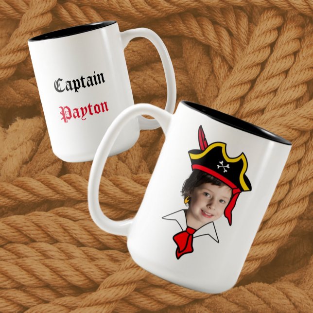 Caneca De Café Em Dois Tons Foto pirata personalizável Booth Mug (Criador carregado)