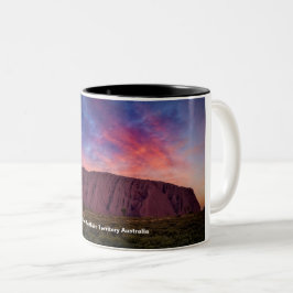 Caneca De Café Em Dois Tons Fotografia Cênica - Uluru no Sunset