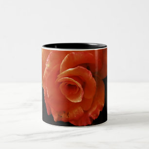Caneca De Café Em Dois Tons Fotografia de Rosa Laranja Vibrante