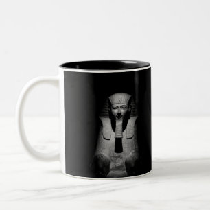 Caneca De Café Em Dois Tons Fotografia do Faraó Rei Preto e Branco