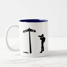 Caneca De Café Em Dois Tons Fotografia e Silverware
