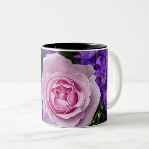 Caneca De Café Em Dois Tons Fotografia Floral de Tulipa e Rosa Elegante