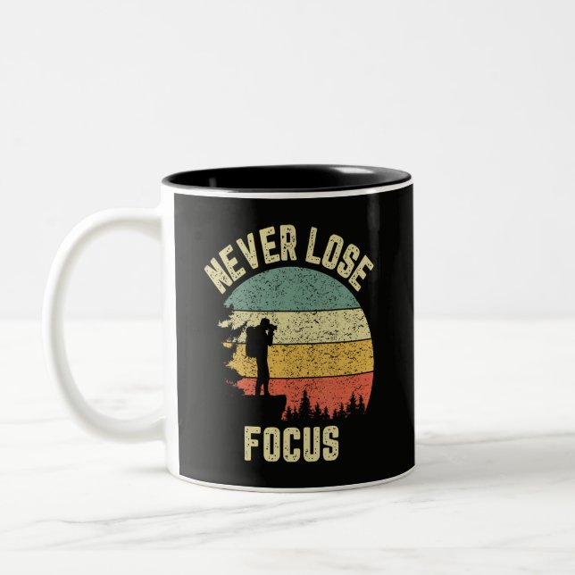 Caneca De Café Em Dois Tons Fotógrafo Engraçado Câmera Nunca Perde o Foco (Esquerda)