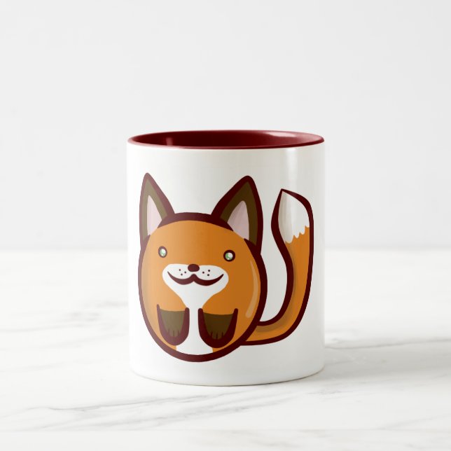 Caneca De Café Em Dois Tons Fox de Chibi (Centro)