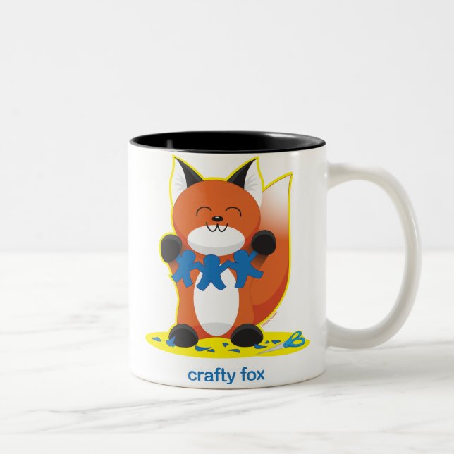 Caneca De Café Em Dois Tons Fox esperto (Direita)