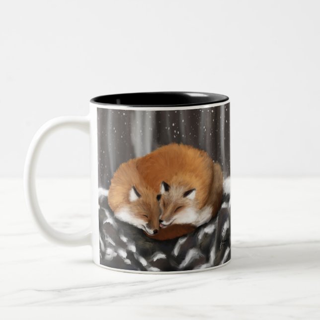 Caneca De Café Em Dois Tons Fox Love em Stone Haven (Esquerda)