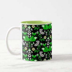 Caneca De Café Em Dois Tons Fox Nordic Scandinavian Folart Tablecloth